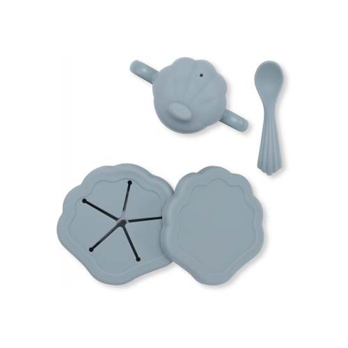 Konges Sløjd - Silicone Clam Tableware Set (Blue)