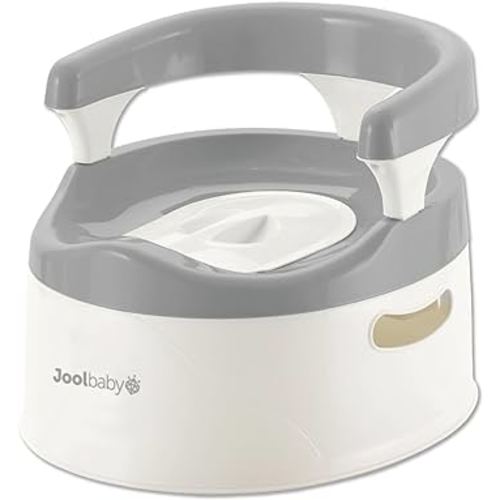 Child Potty Training Chair for Boys and Girls, Handles & Splash Guard - Comfortable Seat for Toddler - Jool Baby (Gray)