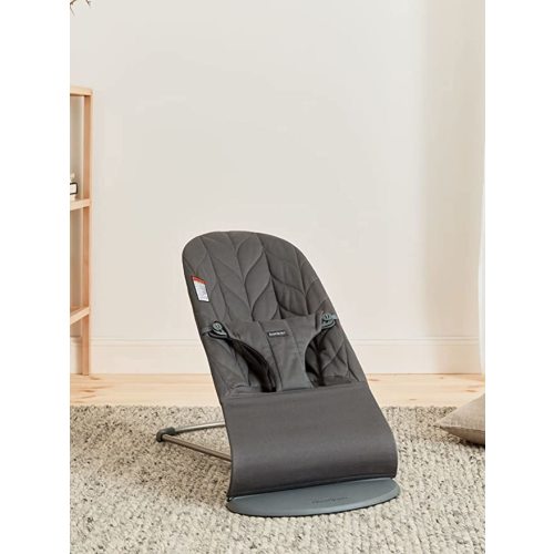 BabyBjörn Bouncer Bliss, Dark Gray Frame, Cotton, Petal Quilt, Anthracite - Cotton Petal Quilt
