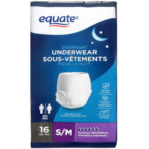 Equate Overnight Underwear, Small/Medium - Walmart.ca