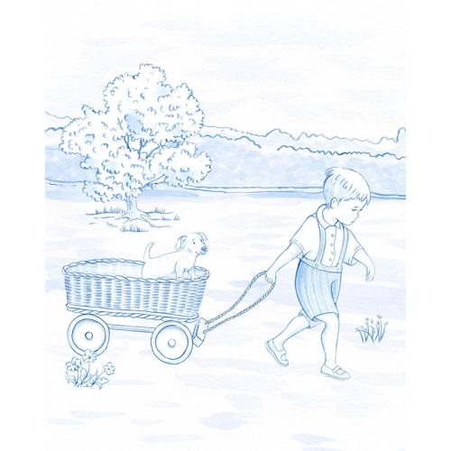 Nursery Art Print Snips and Snails and Puppy Dog Tails// Big Boy Room // Puppy watercolor // Kids Fishing // Grandmillennial