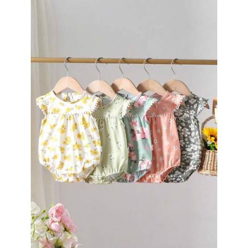 SHEIN Floral Printed Rompers 3-6M