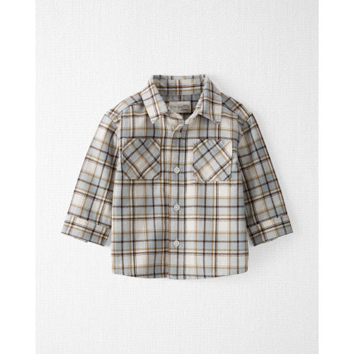 Baby Organic Cotton Herringbone Button-Front Shirt in Plaid - Little Planet | Carter's