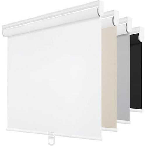 ChrisDowa Blackout Roller Shades Pull Down, Cordless Window Blinds for Home