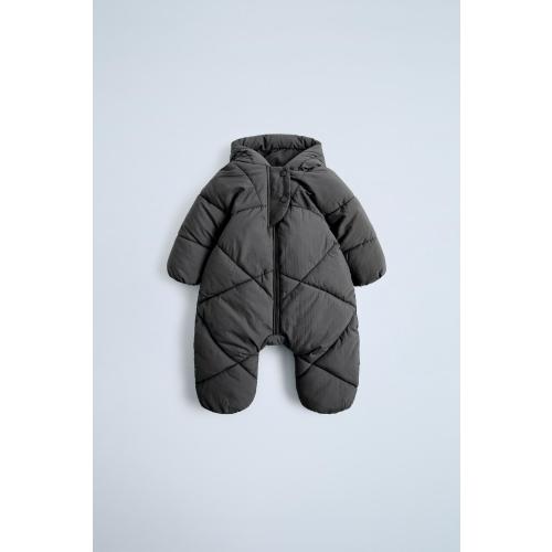 QUILTED NYLON ROMPER - Anthracite grey | ZARA United States