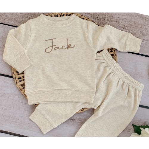 Personalized baby jogger set Custom baby boy outfit Neutral baby gift set baby clothing set Baby name outfit set jogger set for babies