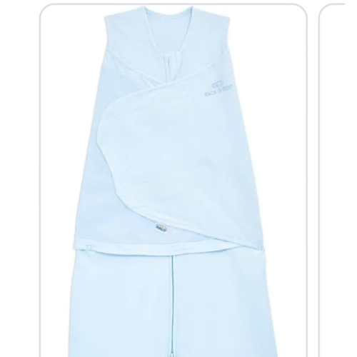 HALO 100% Cotton Sleepsack Swaddle, 3-Way Adjustable Wearable Blanket, TOG 1.5, Baby Blue, Newborn, 0-3 Months