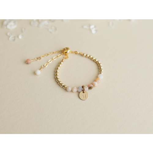 Baby Girl Custom Gold Bracelet/ Infant Bracelet for Girls/ Bracelets for LIttle Girls/ Pastel Bracelet/ Preschool Bracelet