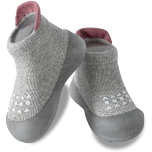 Hstyle Baby Sock Shoes Toddler Walking Shoes Infant Non-Slip Slippers Soft Rubber Sole Sneakers for Baby Boys Girls