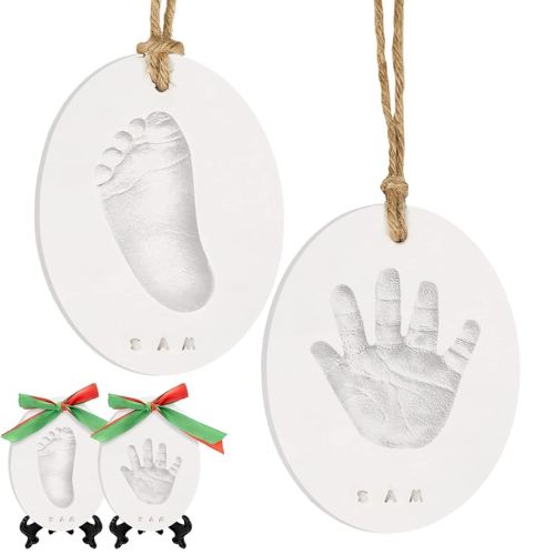 Baby Hand and Footprint Kit Girls, Boys - Personalized Baby Footprint Ornament Kit, Newborn Keepsake Gifts for New Mom, Easy to Use Handprint Makers, Cute Shower Gifts (Multi-Colored)