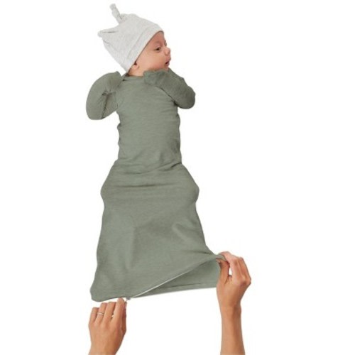 gunamuna Baby Gown, Color: Sage, Size: 0-3 months
