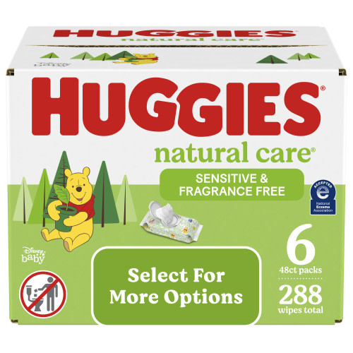 Huggies Natural Care Sensitive Baby Wipes, Unscented, 6 Pack, 288 Total Ct (Select for More Options)