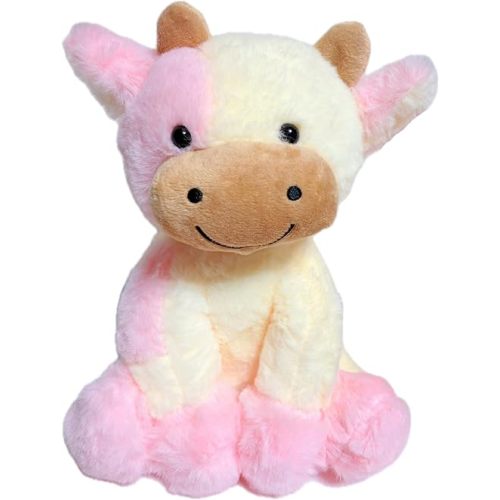 9 inches Cow Stuffed Animal Soft Plush Cute Cow Doll for Boys Girls (Pink Cow)