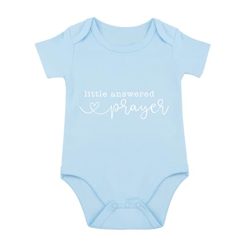 Little Answered Prayer Infant Reveal Ideas Pregnancy Baby Announcement Bodysuit Girl And Boy 0-12M