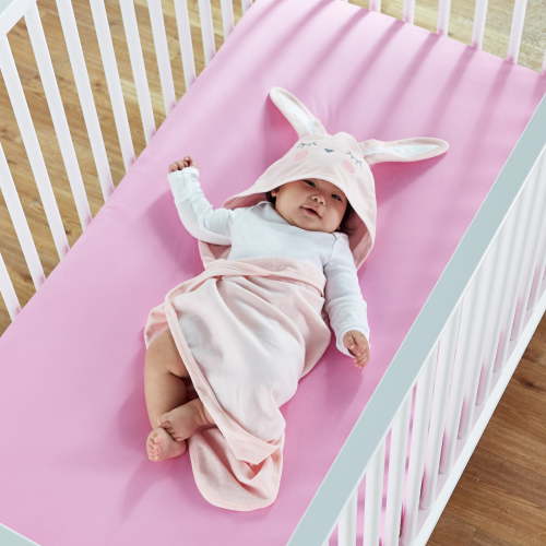 Little Star 100% Organic Cotton Hooded Baby Girl Bath Towel