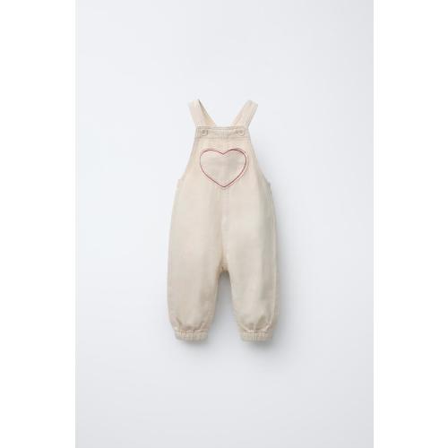 TWILL HEART OVERALLS - Ecru | ZARA United States
