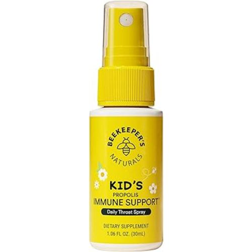 Kids Propolis Throat Spray - Natural Immune Support & Sore Throat Relief - by BEEKEEPER'S NATURALS - Has Antioxidants & Gluten-Free (1.06 oz) Pack of 1 (Kids)