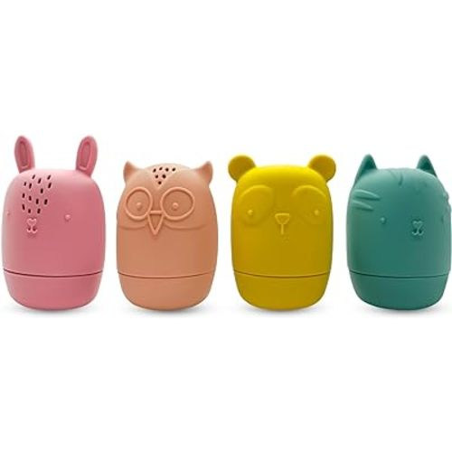 Silicone Bath Toys for Kids Ages 1-3 | Mold Free Bath Toys for Infants Toddlers | Eco-Friendly Animal Squirts Bathtub Toys | 1 Year Old Bath Shower Toys for Boys Girls