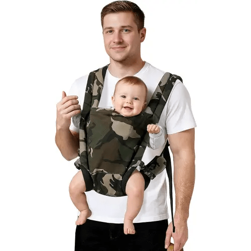 Baby Carrier for Dad (7-30lbs)-Military Stylish Infant Holder Carriers Newborn to Toddler, Men Baby Carrier with Windproof Cap, One Size Fits All, Camouflage