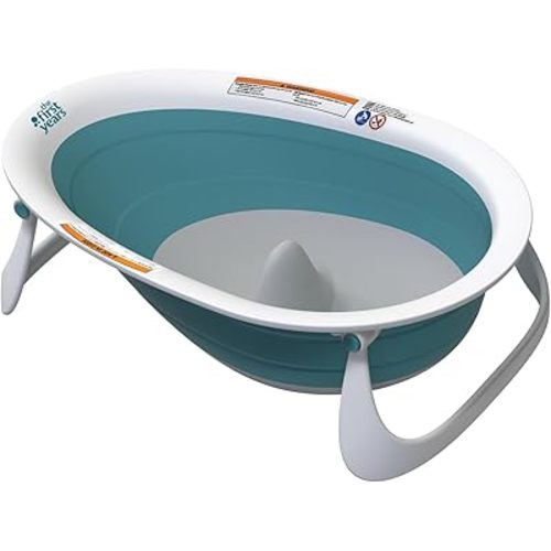 The First Years Sure Comfort Collapsible Baby Bathtub - 2-Position Collapsible Baby Bath Tub - Recline or Sit Up for Infants and Toddlers - Baby Essentials - Ages 0 to 18 Months