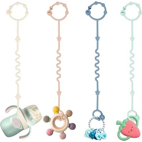 Toy Straps for Baby,Silicone Setpacifier Clip,Applies to Car Seat Toy,Teether Toy,High Chair,Stroller Accessories,Baby Toy Clips,Cribs,Rocking Chair