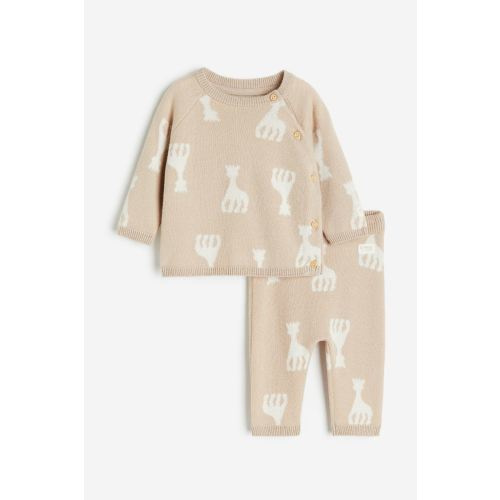2-piece Jacquard-knit Cotton Set