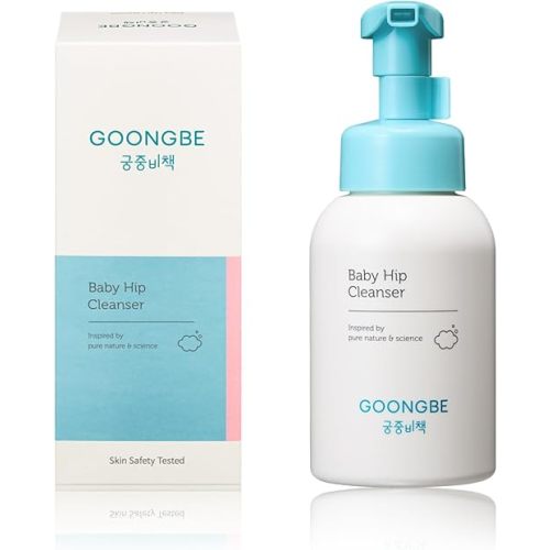 GOONGBE Baby Diapering Cleanser - Korean Baby Hip Buttocks Wash for Baby's Sensitive Skin - Dermatologically Tested - pH 5.5 Soft and Dense Bubble Foam, 10.1 fl.oz.