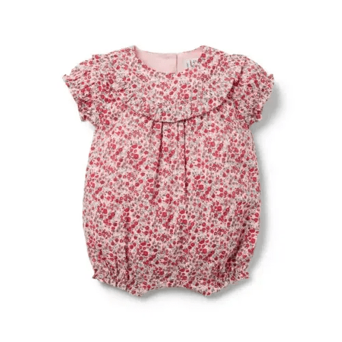 Newborn Light Pink Ditsy Floral Baby Ditsy Floral Ruffle Romper by Janie and Jack
