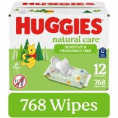 Huggies Natural Care Unscented Sensitive Baby Wipes, 12 pk / 64 ct