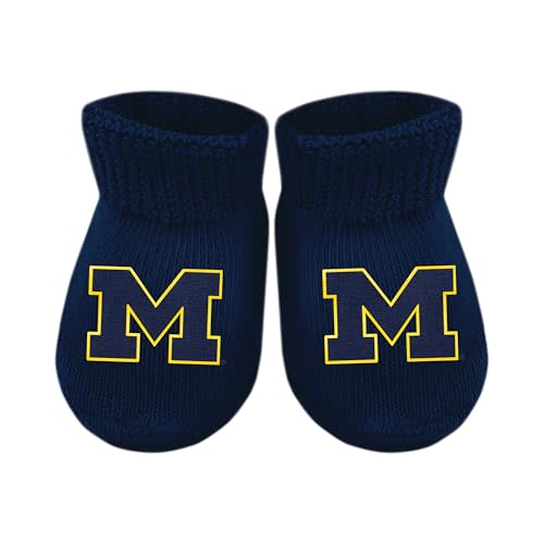 Creative Knitwear College Baby Bootie Sock - Team Logo, Multiple Colors, for Boys & Girls (Newborn - 6 Months)