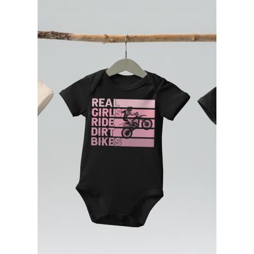 Baby Bodysuit Tee – Available in Newborn, 3-6M, 6-12M, and 12-18M. Girl Dirt bike baby shirt, Motocross Girl, Great for dirt bike families