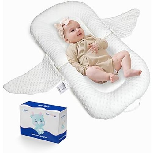 Baby Lounger, Portable Baby Nest for Newborn Infant Babies for Home and Travel (White)