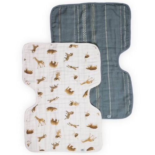 Little Unicorn Organic Cotton Muslin Burp Cloth - 2pk - Animal Crackers