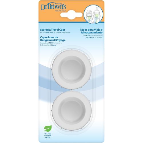 Dr. Brown's Natural Flow Storage/Travel Caps for Wide-Neck Bottles,2 Pack