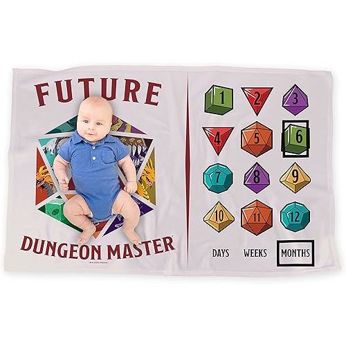 LOGOVISION Dungeons and Dragons Baby Milestone Blanket, 36"x58" Future Dungeon Master, Unisex for Baby Boy and Girl