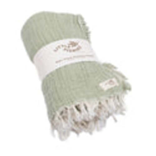 Little Fishies Gauze Receiving Blanket - Sage | Sand Cloud