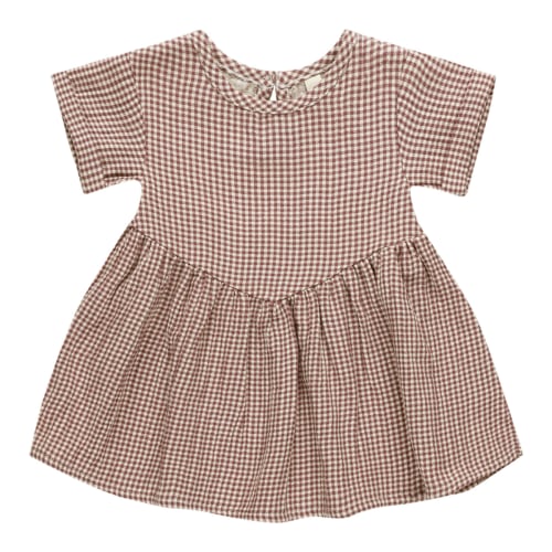 Organic Brielle Dress, Plum Gingham