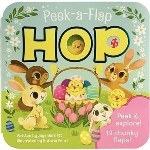 Peek-a-Flap Hop - Children's Lift-a-Flap Board Book Gift for Easter Basket Stuffers, Ages 2-5