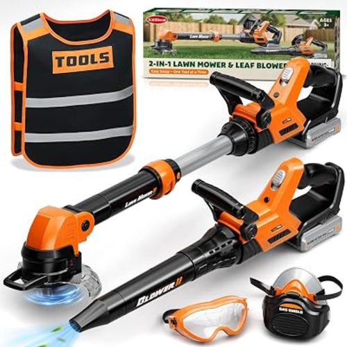 KidBloom Kids Tool Set, 2-in-1 Kids Leaf Blower & Kids Weed Wacker Toy
