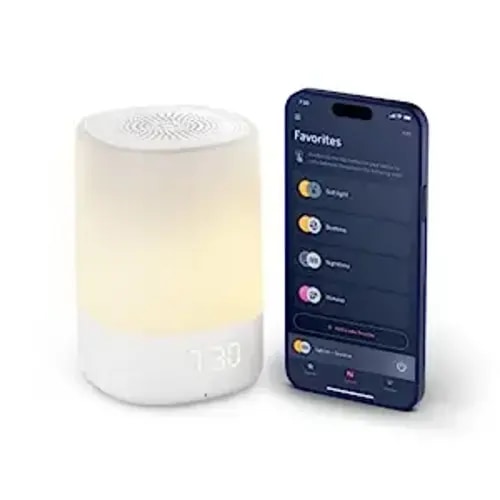 Nanit Sound and Light Smart Baby Night Light and Sound Machine | Cry Detection Alert Feature | OK to Wake Alarm Clock for Kids | Rechargeable Battery | WiFi