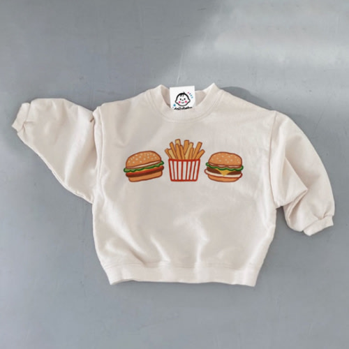 Baby & Kids Burger Fries White Sweatshirt