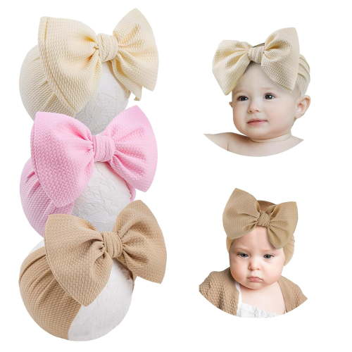 3PCS Big Bows Baby Girls Headbands, Soft Stretchy Newborn Bows, Infant Baby Hair Bows, Toddler Headwrap, Hair Accessories