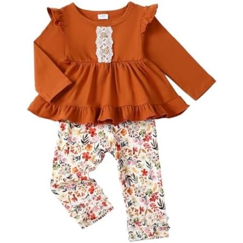 Baby Girl Clothes Toddler Girl Outfits Ruffle Shirt Pants Cute Infant Outfit Set Baby Girl Fall Winter Clothes