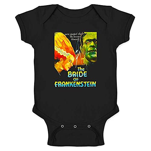 Pop Threads Bride of Frankenstein Classic Horror Movie Goth Infant Baby Boy Girl Bodysuit Black 12M