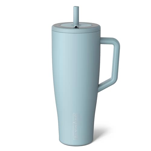 BrüMate Era 40 oz Tumbler with Handle and Straw | 100% Leakproof Insulated Tumbler with Lid and Flexible SoftSip Straw | Made of Stainless Steel | Cup Holder Friendly Base | 40oz (Mist)