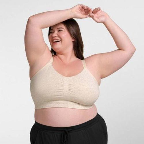 Kindred By Kindred Bravely Women's Sublime Bamboo Hands-free Pumping Lounge & Sleep Bra - Oatmeal L