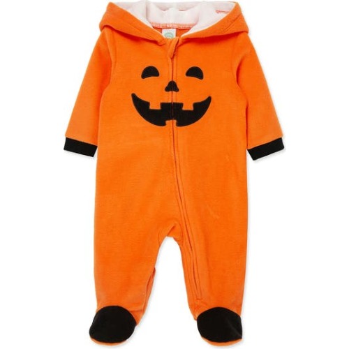 Little Me Pumpkin Hooded Fleece Footie | Nordstromrack