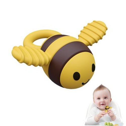 Baby Silicone Teething Toys for Ages 0-2, Baby Teething Toys for Boys Girls, Cute Bee Shape BPA-Free Silicone Baby Chew Toys for Sensory Exploration and Relief Teething Itching, Yellow