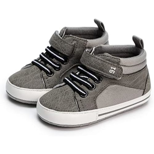 CENCIRILY Baby Boys Girls High Top Sneakers Soft Soles Anti Skid Infant Ankle Shoes Toddler Prewalker First Walking Crib Shoes