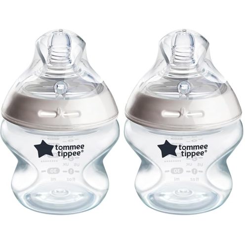 Tommee Tippee Baby Bottles, Natural Start Anti-Colic Baby Bottle with Slow Flow Breast-Like Nipple, 5oz, 0m+, Baby Feeding Essentials, Pack of 2